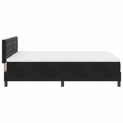 Letto a molle con materasso Nero 160 x 200 cm Velluto | homemem39