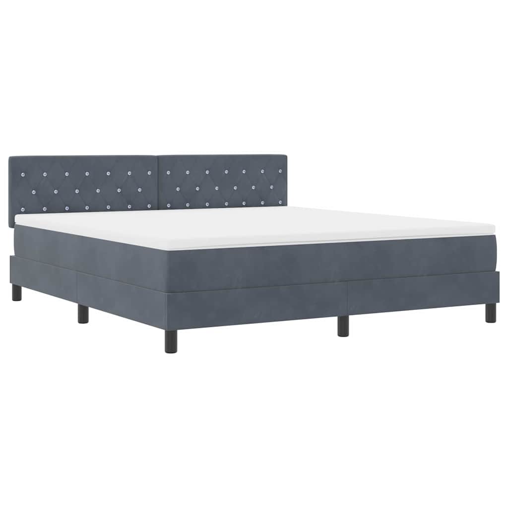 Letto a molle con materasso Grigio scuro 180 x 200 cm Velluto | homemem39