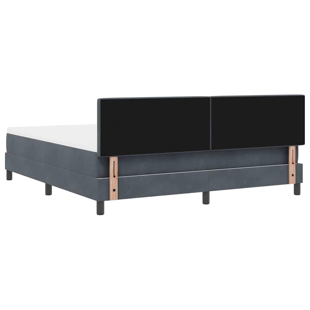 Letto a molle con materasso Grigio scuro 180 x 200 cm Velluto | homemem39