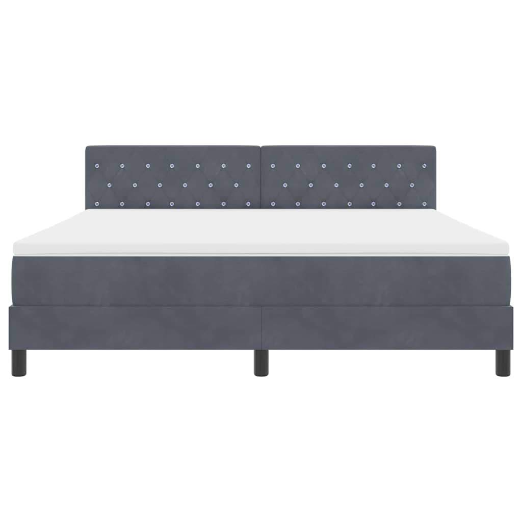 Letto a molle con materasso Grigio scuro 180 x 200 cm Velluto | homemem39