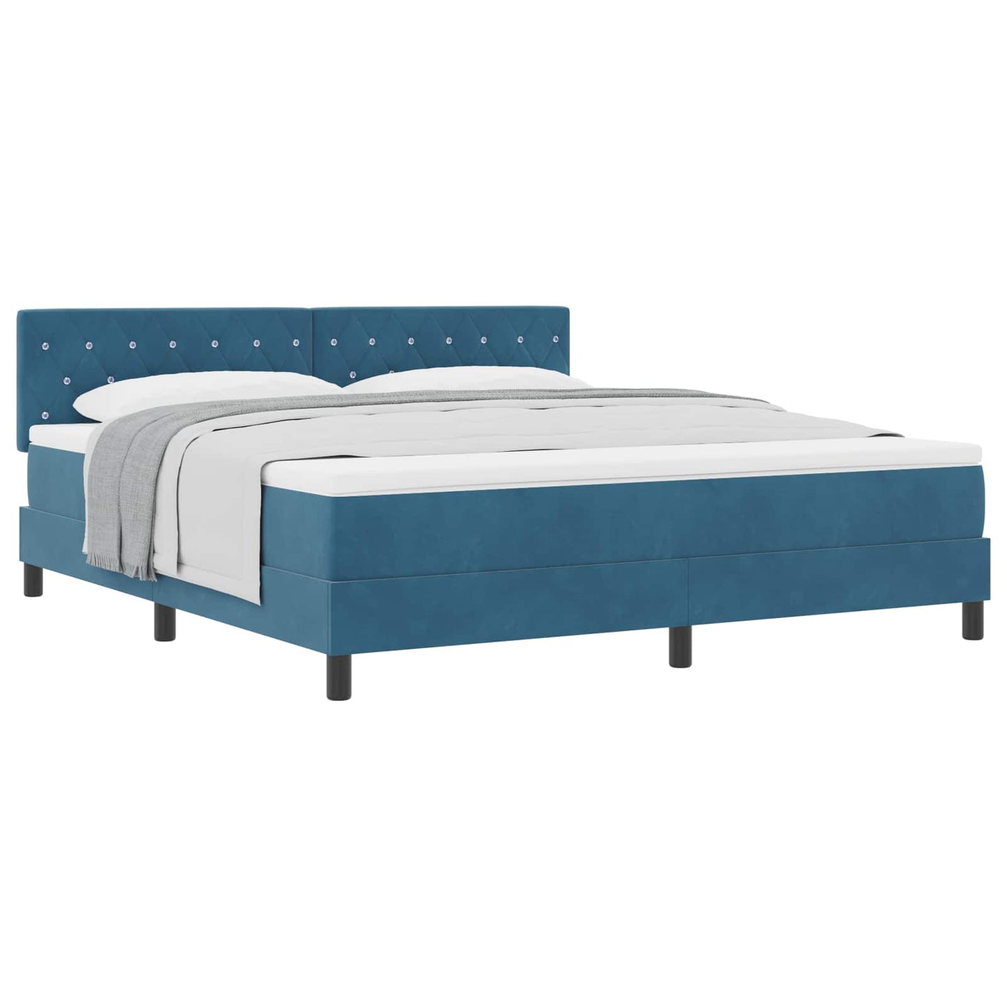 Letto a molle con materasso Blu Scuro 180 x 200 cm Velluto | homemem39