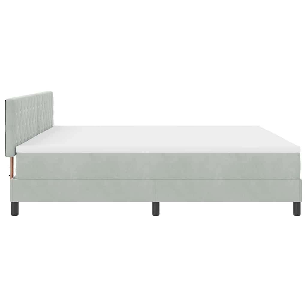 Letto a molle con materasso Grigio chiaro 200 x 200 cm Velluto | homemem39
