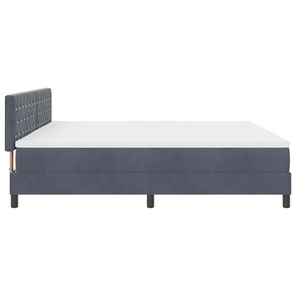 Letto a molle con materasso Grigio scuro 200 x 200 cm Velluto
