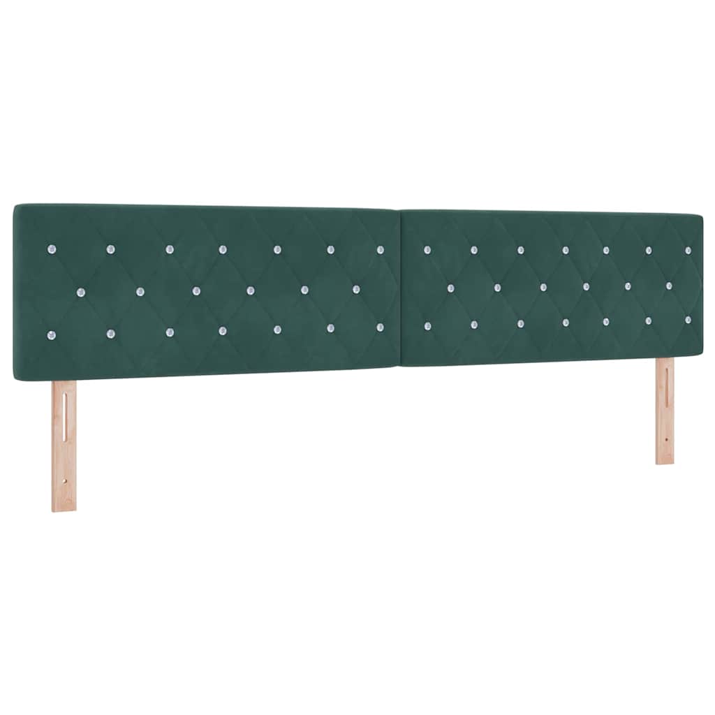 Letto a molle con materasso Verde Scuro 200 x 200 cm Velluto | homemem39