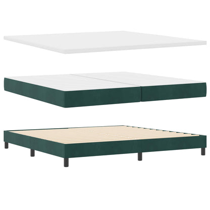Letto a molle con materasso Verde Scuro 200 x 200 cm Velluto | homemem39