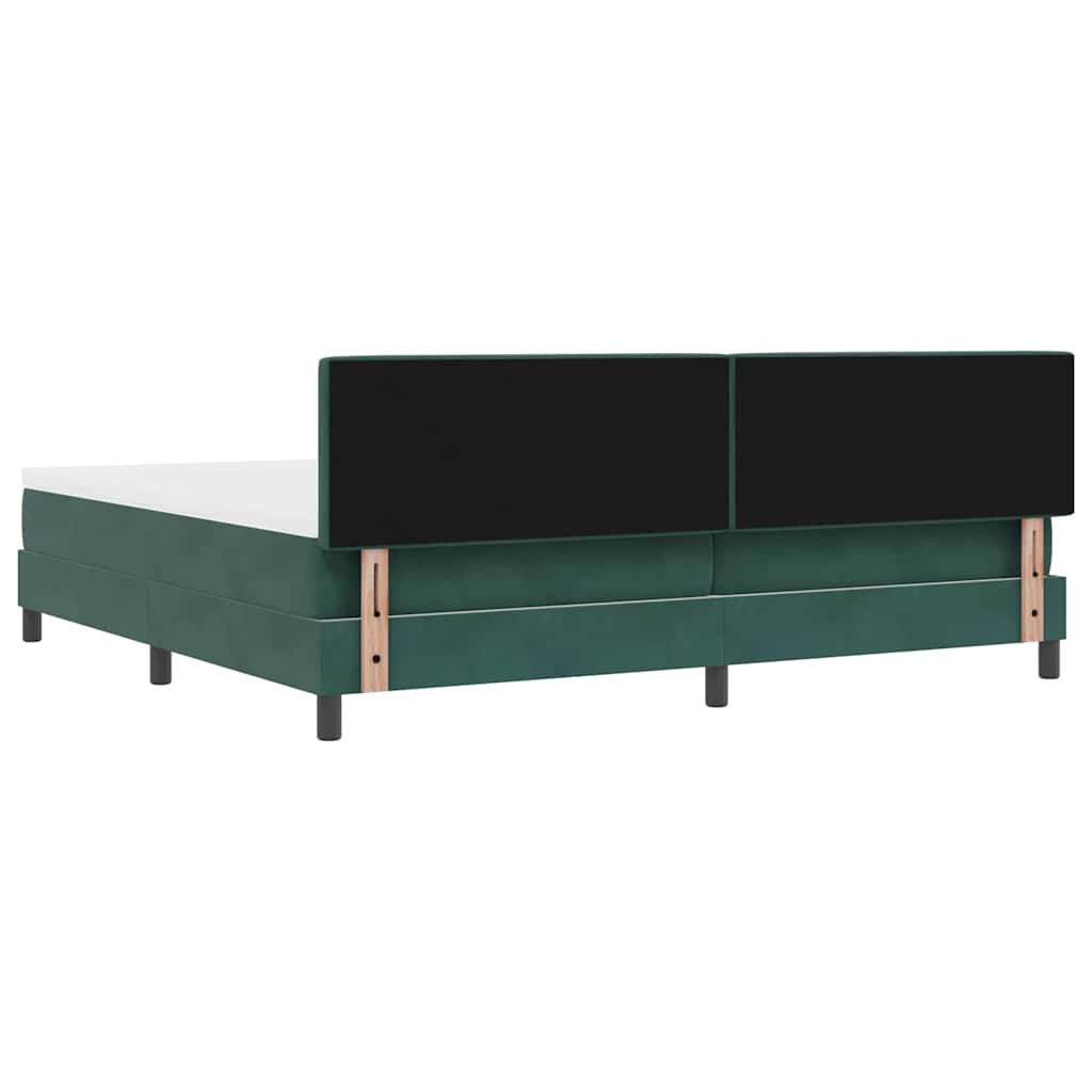 Letto a molle con materasso Verde Scuro 200 x 200 cm Velluto | homemem39