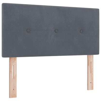 Letto a molle con materasso Grigio scuro 80 x 200 cm Velluto | homemem39