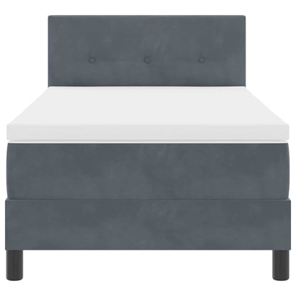 Letto a molle con materasso Grigio scuro 90 x 190 cm Velluto