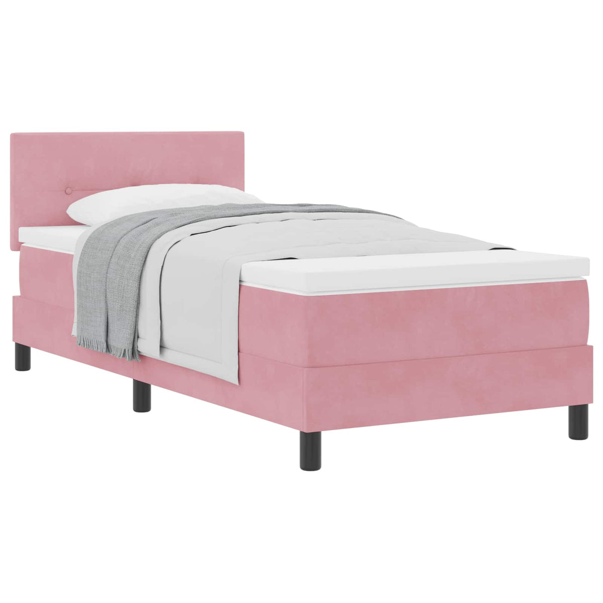 Letto a molle con testiera Rosa 90 x 190 cm Velluto | homemem39