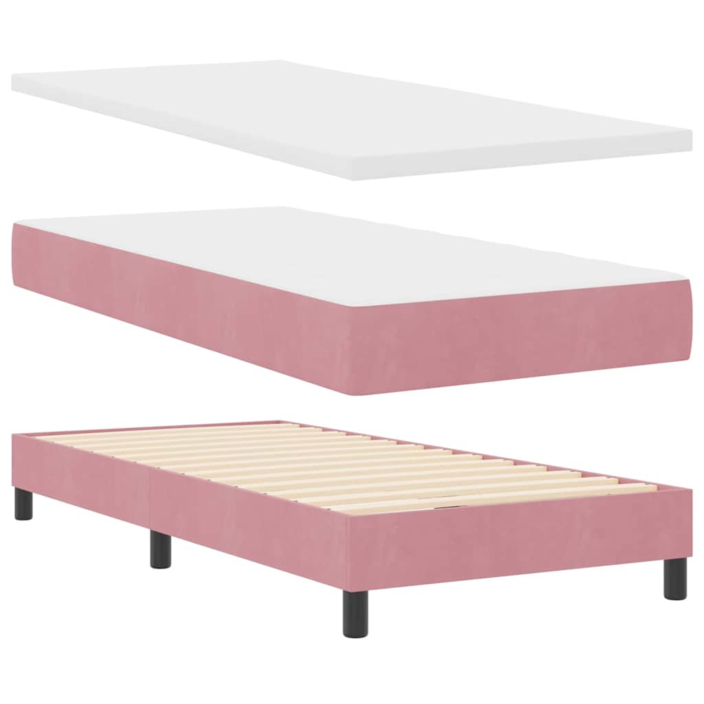 Letto a molle con testiera Rosa 90 x 190 cm Velluto | homemem39