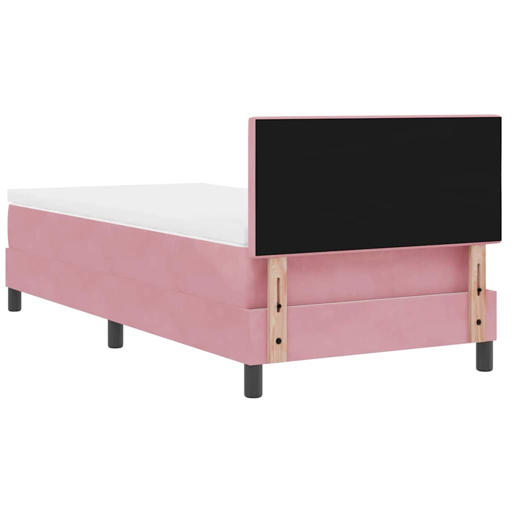 Letto a molle con testiera Rosa 90 x 190 cm Velluto | homemem39