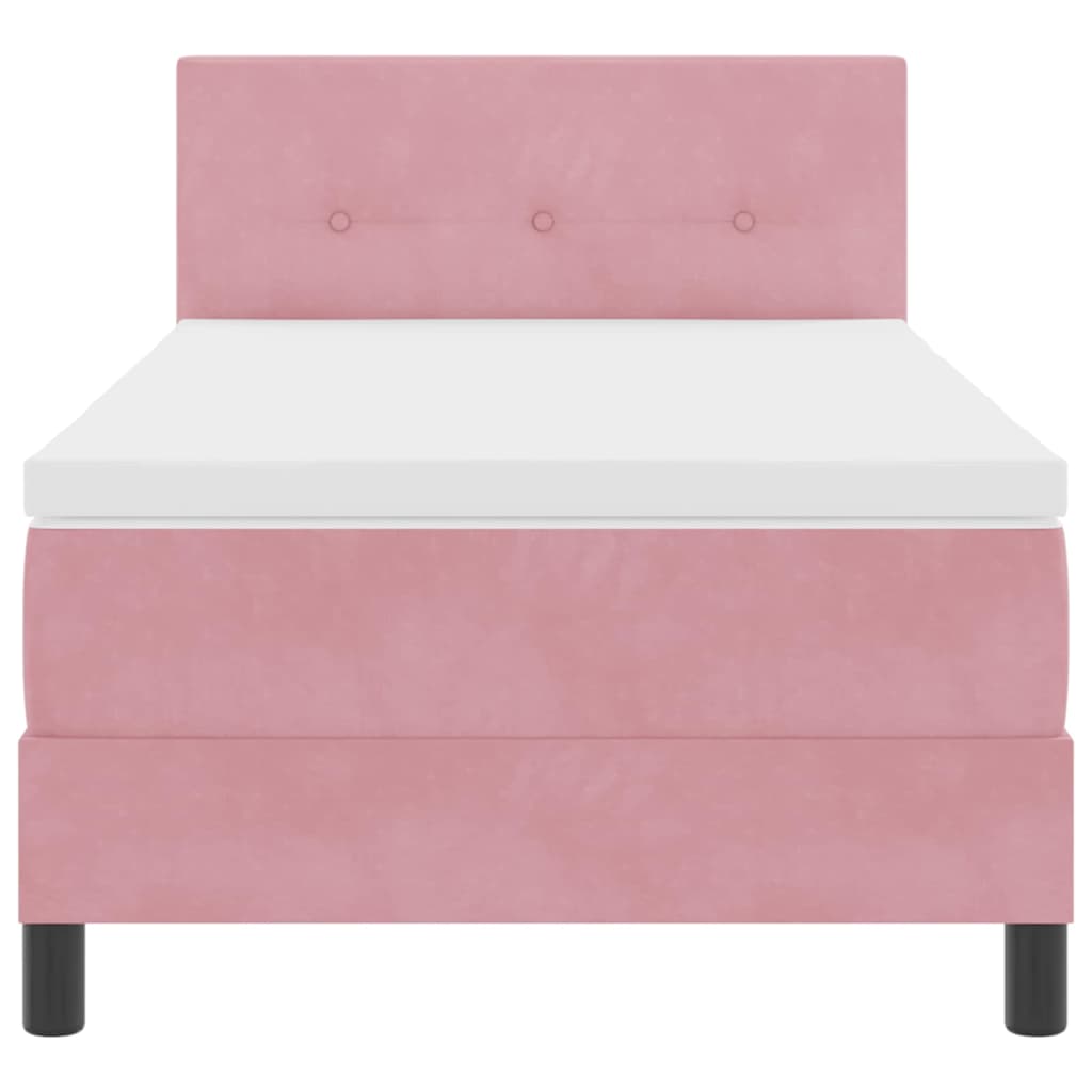 Letto a molle con testiera Rosa 90 x 190 cm Velluto | homemem39