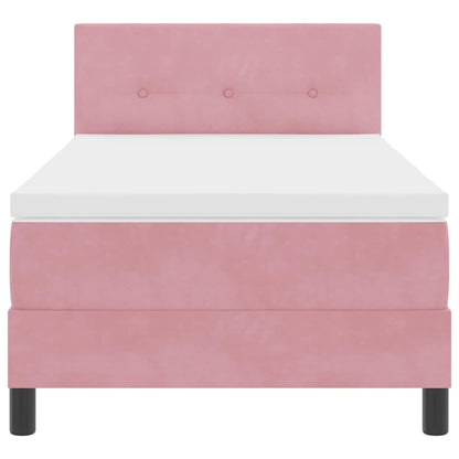 Letto a molle con testiera Rosa 90 x 190 cm Velluto | homemem39