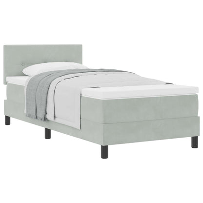 Letto a molle con testiera Grigio chiaro 90 x 200 cm Velluto | homemem39