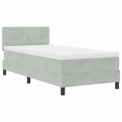 Letto a molle con testiera Grigio chiaro 90 x 200 cm Velluto | homemem39