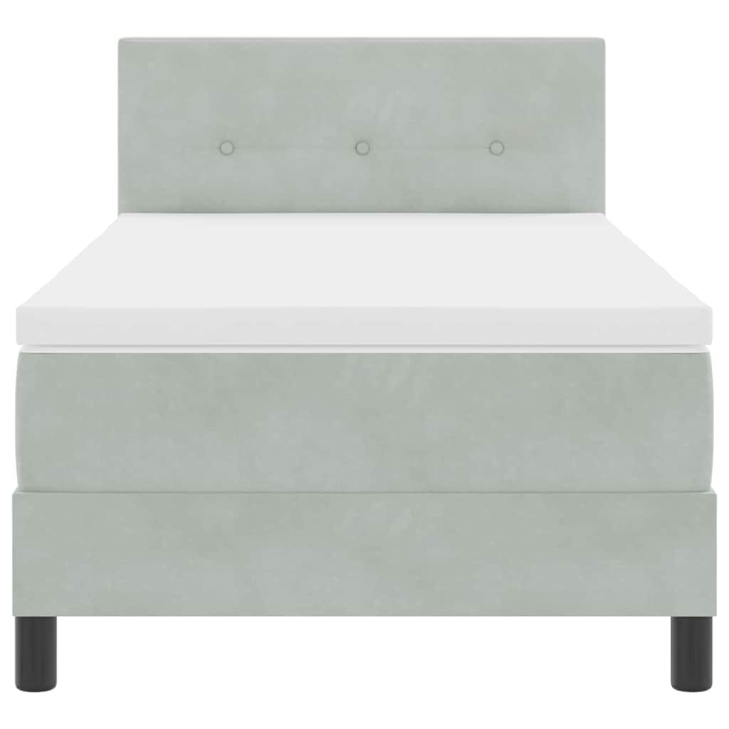 Letto a molle con testiera Grigio chiaro 90 x 200 cm Velluto | homemem39