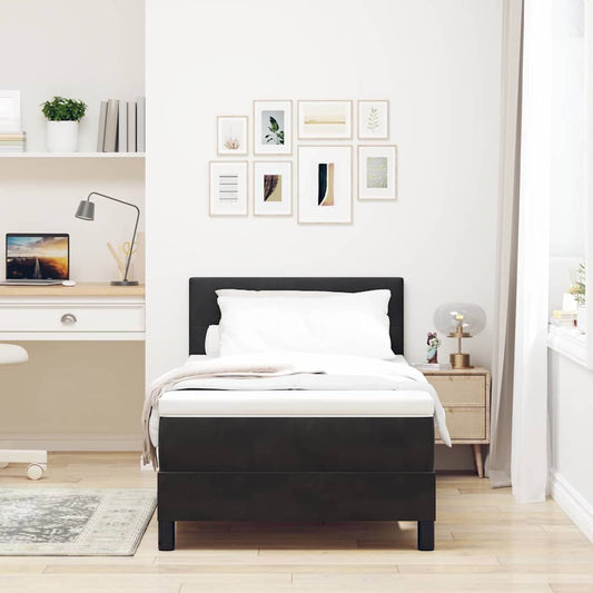 Letto a molle con testiera Nero 90 x 200 cm Velluto | homemem39