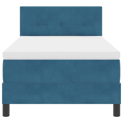 Letto a molle con materasso Blu Scuro 90 x 200 cm Velluto | homemem39