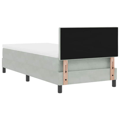 Letto a molle con materasso Grigio chiaro 100 x 200 cm Velluto | homemem39
