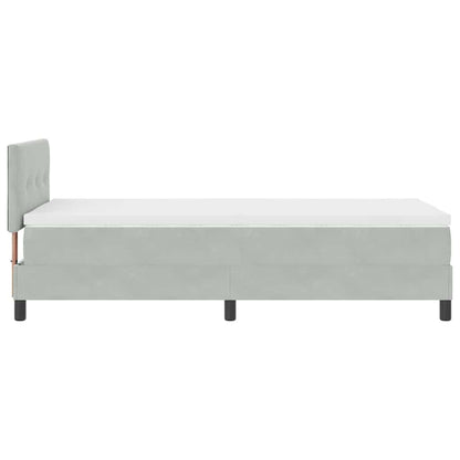 Letto a molle con materasso Grigio chiaro 100 x 200 cm Velluto