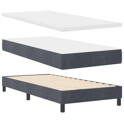 Letto a molle con materasso Grigio scuro 100 x 200 cm Velluto | homemem39