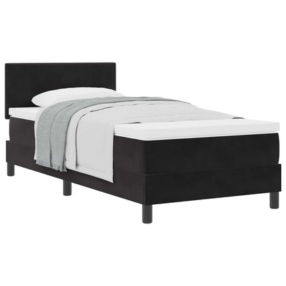 Letto a molle con materasso Nero 100 x 200 cm Velluto | homemem39