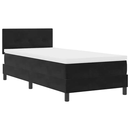 Letto a molle con materasso Nero 100 x 200 cm Velluto | homemem39