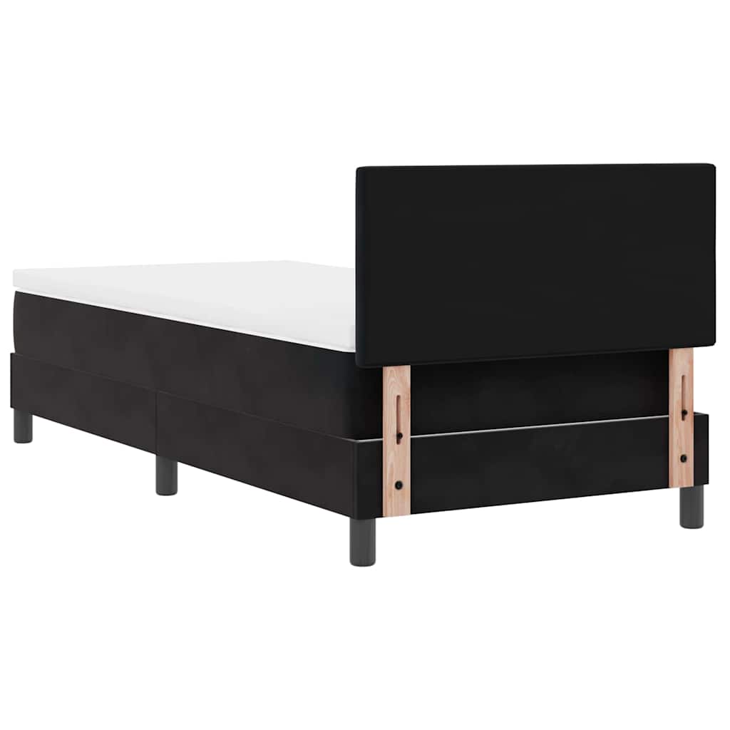 Letto a molle con materasso Nero 100 x 200 cm Velluto | homemem39