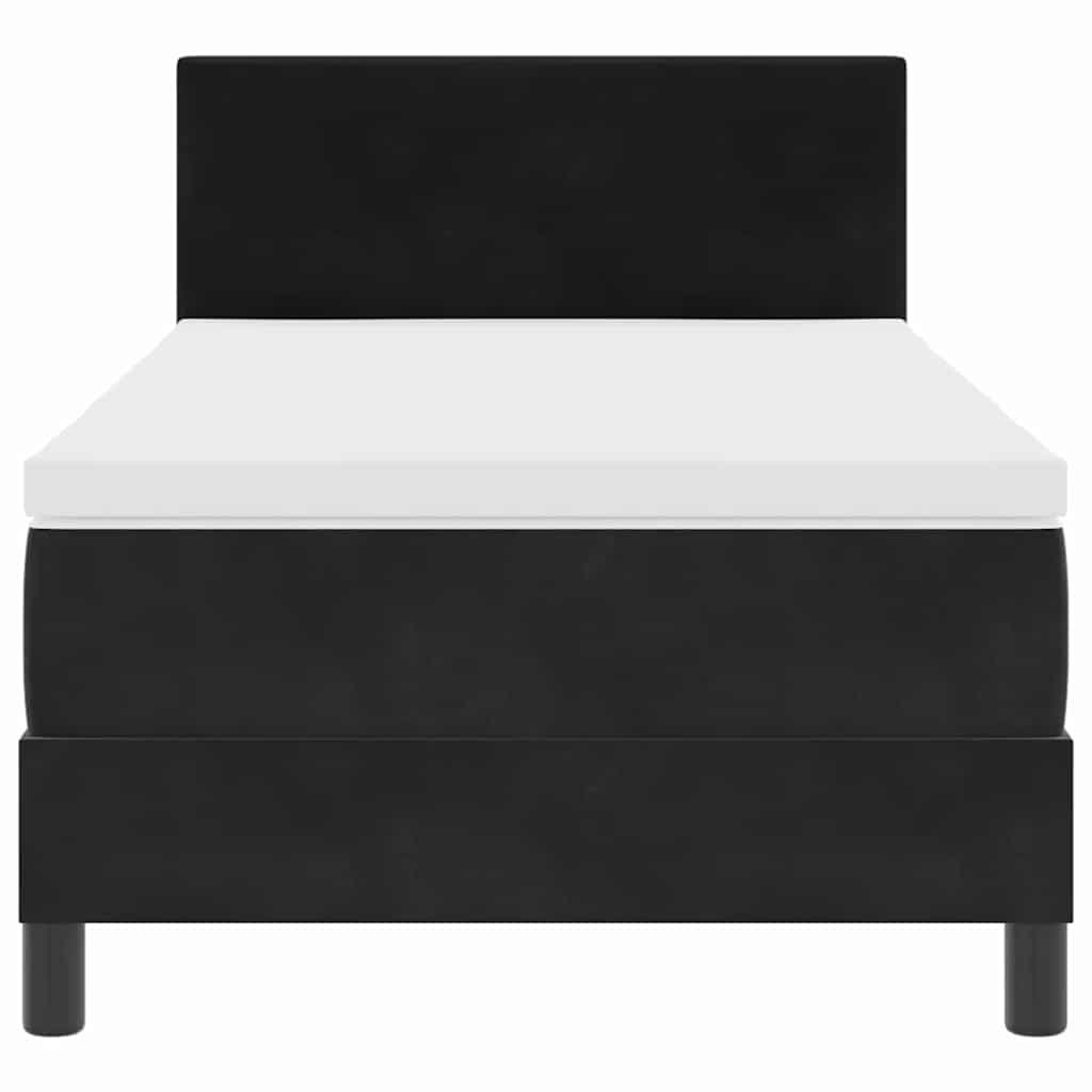 Letto a molle con materasso Nero 100 x 200 cm Velluto | homemem39
