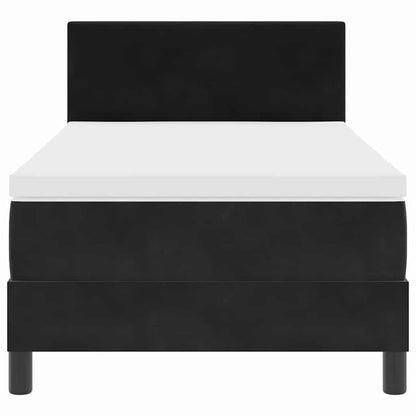 Letto a molle con materasso Nero 100 x 200 cm Velluto | homemem39