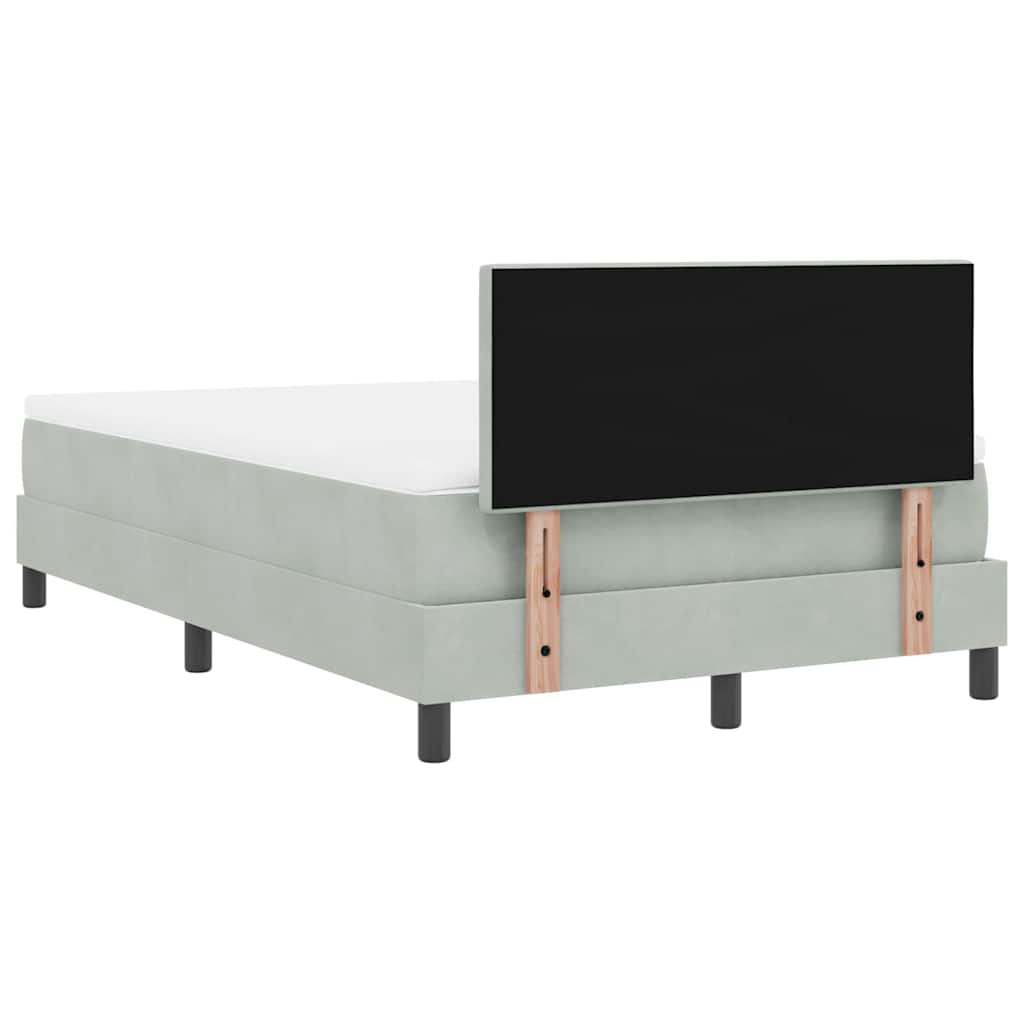 Letto a molle con materasso Grigio chiaro 120 x 190 cm Velluto | homemem39