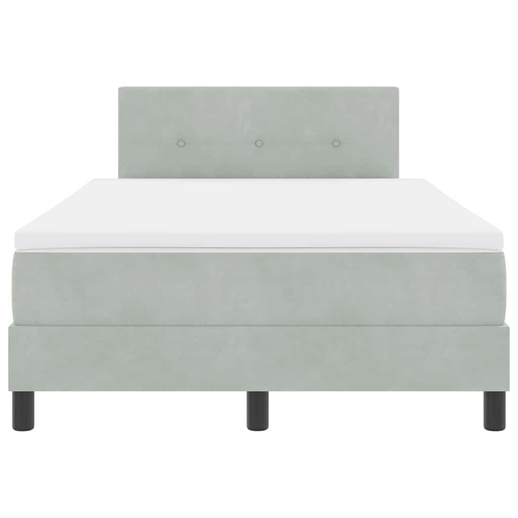 Letto a molle con materasso Grigio chiaro 120 x 190 cm Velluto | homemem39