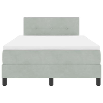 Letto a molle con materasso Grigio chiaro 120 x 190 cm Velluto | homemem39