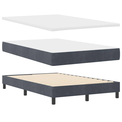 Letto a molle con materasso Grigio scuro 120 x 190 cm Velluto | homemem39
