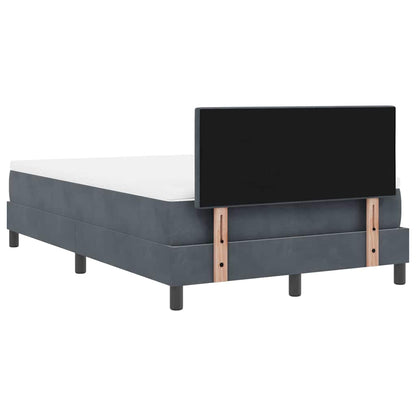 Letto a molle con testiera Grigio scuro 120 x 190 cm Velluto