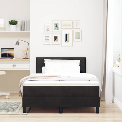 Letto a molle con materasso Nero 120 x 190 cm Velluto | homemem39