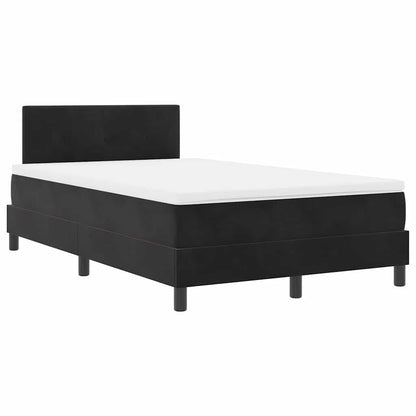 Letto a molle con materasso Nero 120 x 190 cm Velluto | homemem39