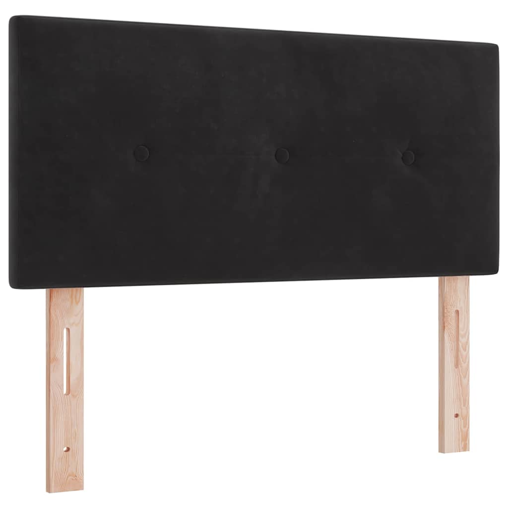 Letto a molle con materasso Nero 120 x 190 cm Velluto | homemem39