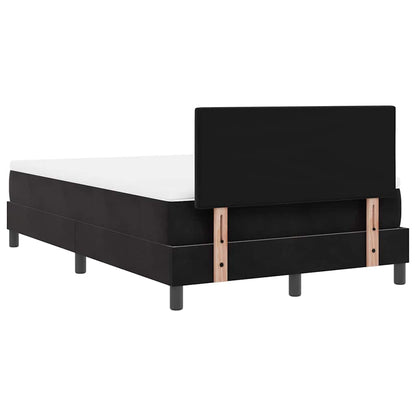 Letto a molle con materasso Nero 120 x 190 cm Velluto | homemem39