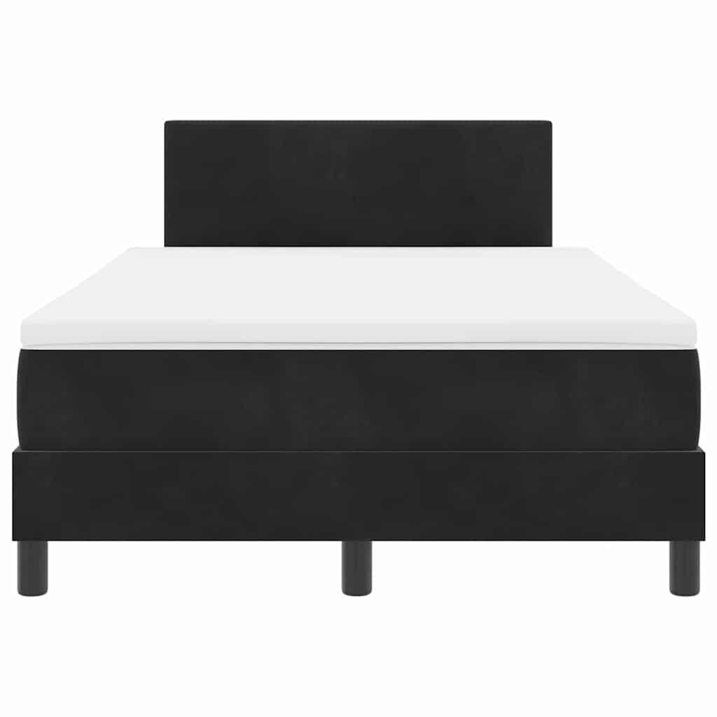 Letto a molle con materasso Nero 120 x 190 cm Velluto | homemem39