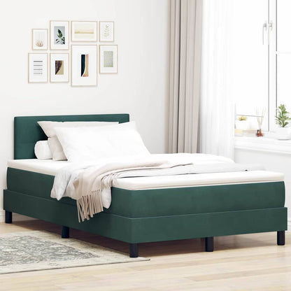 Letto a molle con materasso Verde Scuro 120 x 190 cm Velluto | homemem39