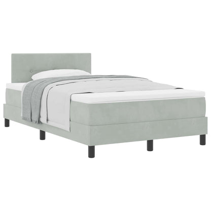 Letto a molle con materasso Grigio chiaro 120 x 200 cm Velluto | homemem39