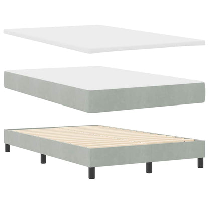 Letto a molle con materasso Grigio chiaro 120 x 200 cm Velluto | homemem39