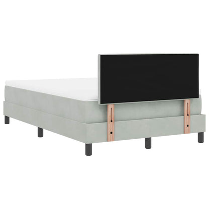 Letto a molle con materasso Grigio chiaro 120 x 200 cm Velluto | homemem39