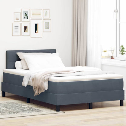 Letto a molle con materasso Grigio scuro 120 x 200 cm Velluto | homemem39