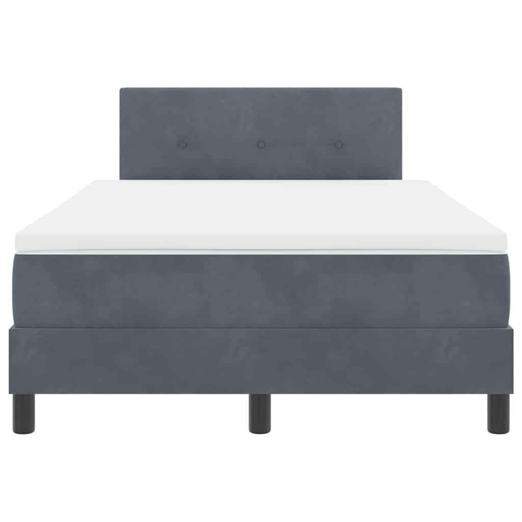 Letto a molle con materasso Grigio scuro 120 x 200 cm Velluto | homemem39