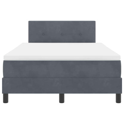 Letto a molle con materasso Grigio scuro 120 x 200 cm Velluto | homemem39
