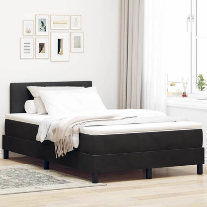 Letto a molle con materasso Nero 120 x 200 cm Velluto