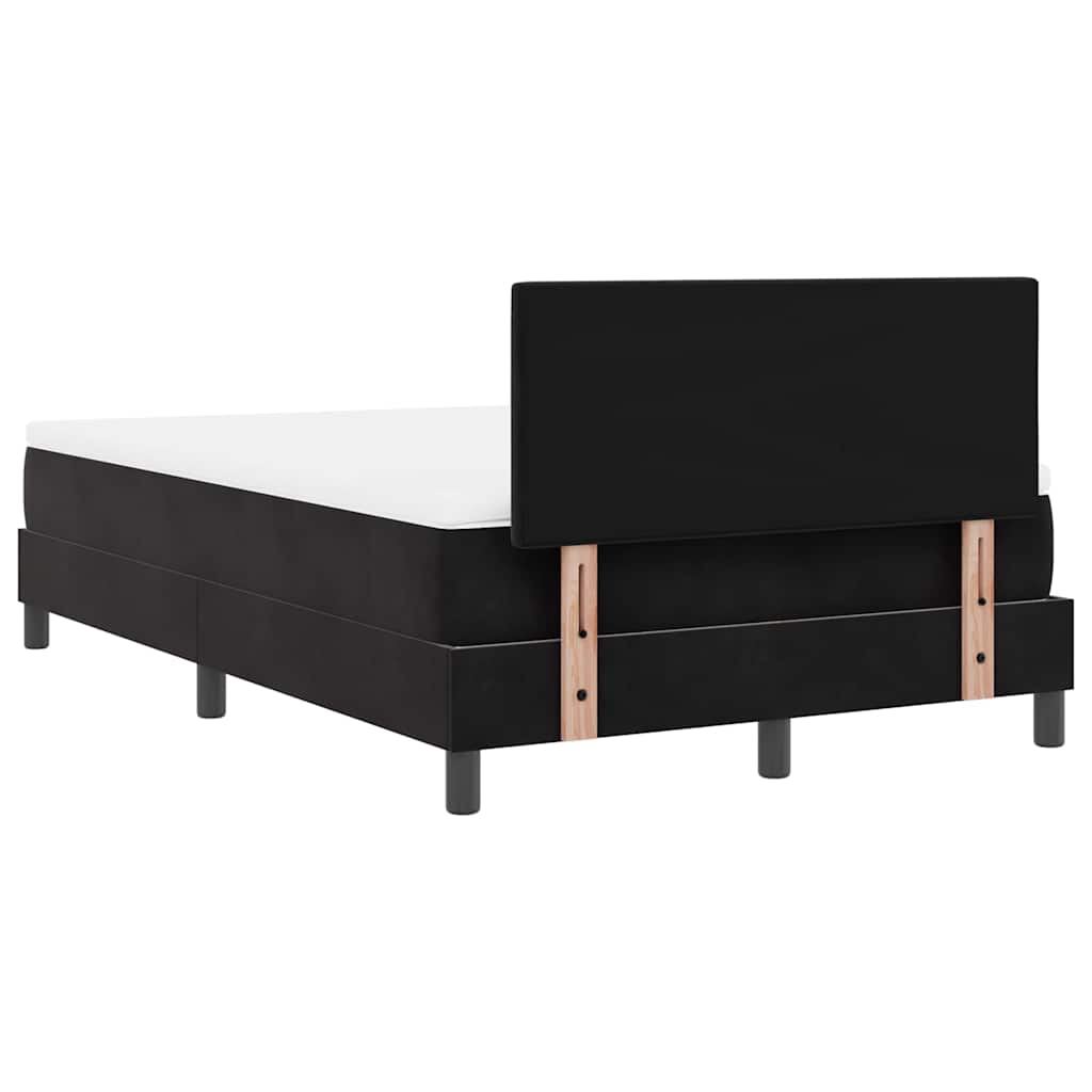 Letto a molle con materasso Nero 120 x 200 cm Velluto | homemem39