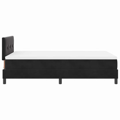 Letto a molle con materasso Nero 120 x 200 cm Velluto | homemem39
